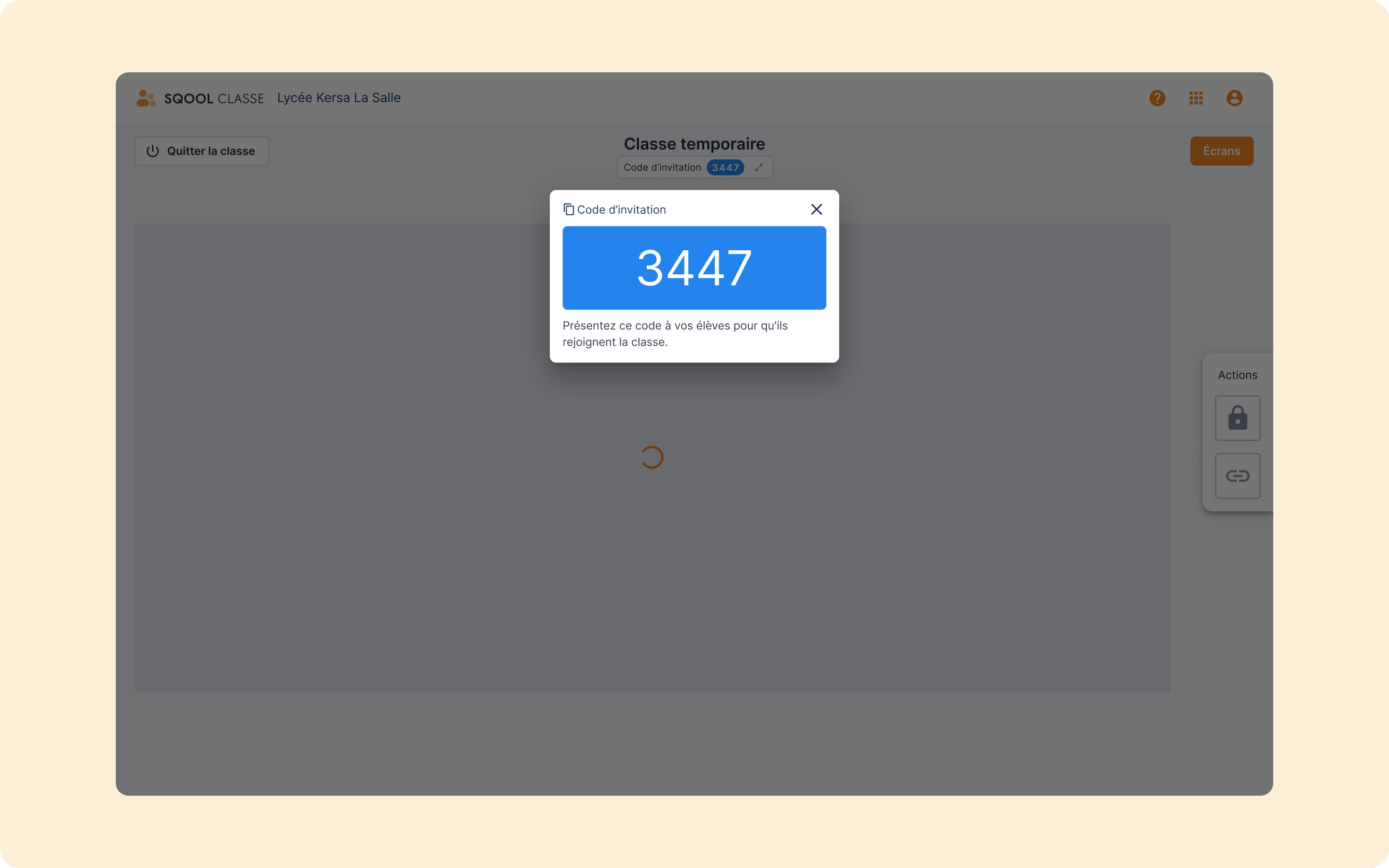 Code d'invitation : les élèves rejoignent la classe en quelques secondes